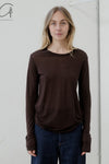 BASERANGE Classic Bamboo Fiber Bamboo Cotton Long Sleeve T-Shirt Collection Round Neck Bottoming Shirt France BAS-TOLS-BL-000-TACTILE